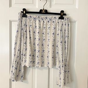 Club Monaco off-the-shoulder floral top